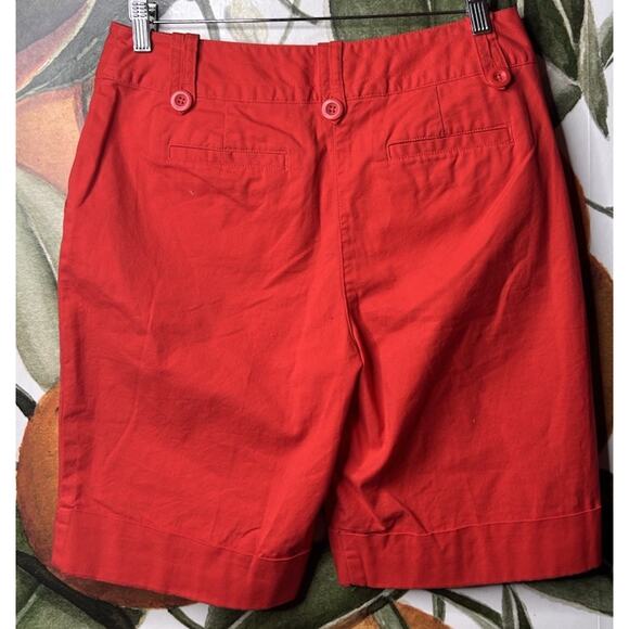 Talbots Petite 10 Red Cotton Blend Bermuda Shorts - Picture 5 of 5